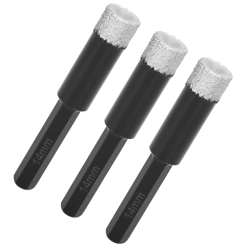3Pcs Vaccum Brazed Diamonds Dry Tile Drill Bits Marble Granite