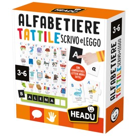 HEADU - Taktile Alphabetiere schreiben und lesen, der einzige mit Komponist und beweglichen Buchstaben, EIN Lernspiel für Kinder von 3 bis 6 Jahren, hergestellt in Italien