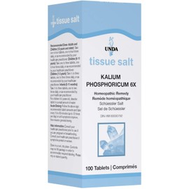 UNDA - Kalium Phosphoricum 6X - Homeopathic Remedy Helps Relieve Anxiety - 100 Tablets