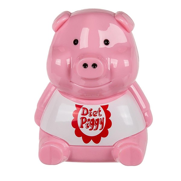 Out of the blue Plastic Fridge Diet Pig with Light & Sound Sensor, Pink, 10cm