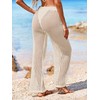 BreathSunny Womens Crochet Open Knit Tie Drawstring Swimsuit Coverup Pants