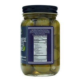 Green Jay Gourmet Blue Cheese Stuffed Olives – Cheese Stuffed Green Olives for Cocktail Garnish & Cheese Board – Dirty Martini Olives – Gourmet Olives – All Natural – Large – 2 x 16 Ounces