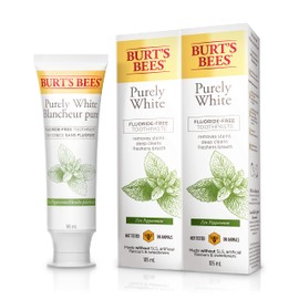 Burt's Bees Fluoride Free Toothpaste, Purely White, Zen Peppermint, 105 mL (Pack of 2)