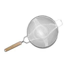 Retinned Fine Wire Mesh Strainer w/Lacquered Wooden Handle, 10-1/4