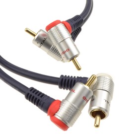kenable Pure OFC RIGHT ANGLED 2 x RCA Phonos to Phono OFC Cable 1.5m [1.5 metres]