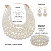 Juego de collar de perlas grandes de imitación para mujer,