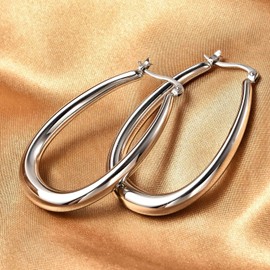 SHOP LC Stainless Steel Hoop Earrings for Women Fashion Jewelry Trendy Christmas Gifts for Women