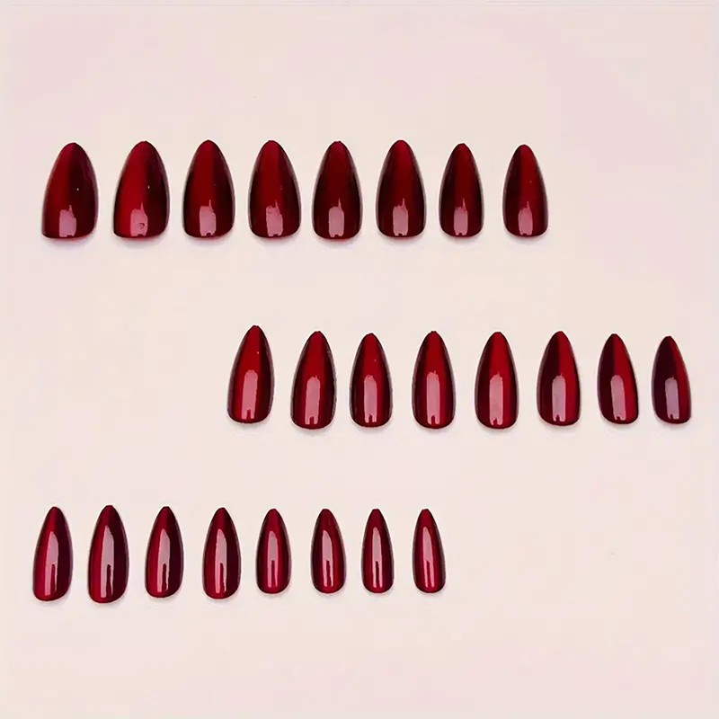 24-Piece Crystal Cat Eye Blood Red Set with Nude Pink