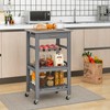 Giantex Kitchen Island Cart, Rolling Kitchen Storage Cart with Stainless
