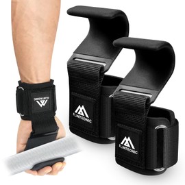 flintronic Power Lifting Straps Strength Training, Leather Lifting Aid for Bodybuilding, 8 mm Neoprene Padding and Cotton, Lifting Straps for Bodybuilding, Weightlifting, Strength Training & Fitness