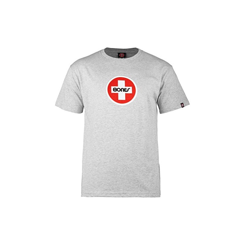 Bones Bearings Swiss Circle Logo Heather Gray T-Shirt, X-Large