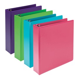 Samsill Earth’s Choice™, Plant-Based Durable 3 Ring Binders, Fashion Clear View 2 Inch Binders, Up to 25% Plant-Based Plastic, Assorted 4 Pack