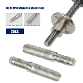 2Pcs Double End Threaded Stud Bolts M8 to M10 55mm 304 Stainless Steel Thread Adapter for Mechanical Structural Columns Fasteners