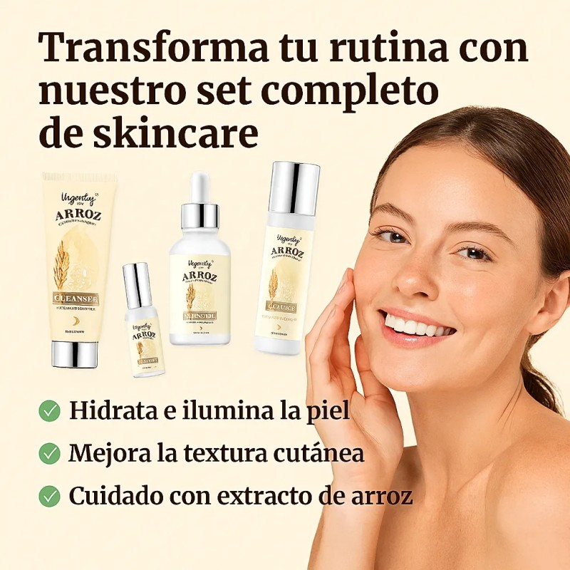 Kit Skincare Arroz Sérum Crema Tónico Vogirlog