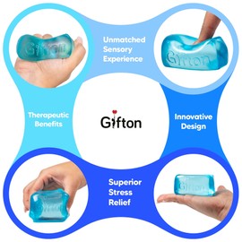 Gifton - Cuboid Stress Ball - Squeeze Sensory Toys, Fidget Toys, Anxiety & Stress Relief, Sensory Balls, Gift for Kids Boys Girls Men Women Non-Toxic 1 Supplied