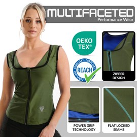 RDX Women’s Sauna Vest Heat Trapping Sweat Waist Trainer - REACH OEKO TEX 100 Certified Body Shaper