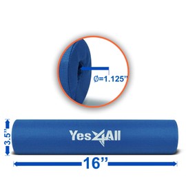 Yes4All Barbell Foam Nylon Bar Pad/PVC Bar Pad - 16 Inch Barbell Pad for Squats, Lunges & Hip Thrust (Blue- Single), Model Number: 810019297212