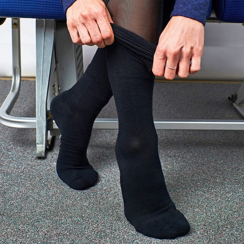 CABEAU Compression Socks - Travel, Help Swelling/Blood Flow, Black, Small