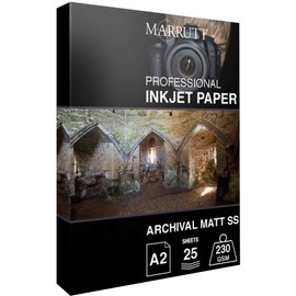 Marrutt 230gsm Archival Matt Single Sided Inkjet Photo Paper: A2-25 Sheets