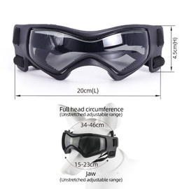 Trirock Dog Sunglasses, Small and Medium Dogs, Goggles, Pet Glasses, UV Prevention, 2022 New Edition (Black)