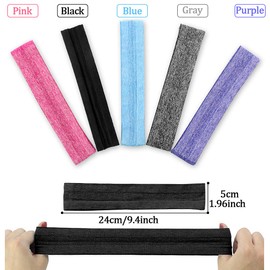 Sweat Band Headbands for Women, Sport Athletic Headband for Yoga Running Sports Travel, Non Slip Workout Headbands,Sweatband for Women Men