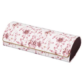 Narumi NA-2 Pearl Glasses Case, White, Hard, Magnetic, Floral Pattern