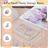 ISKYBOB 6 Packs Rectangle Small Clear Plastic Storage Containers Box