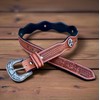 DANIEL'S ARTPLANET Men's Western Leather Belt Handmade Full Grain Leather