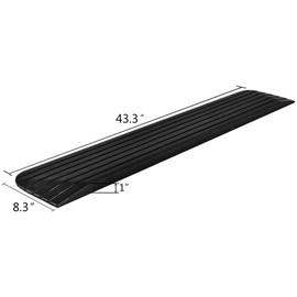 MAGIC UNION 1" Rise Solid Rubber Power Wheelchair Threshold Ramp Doorway