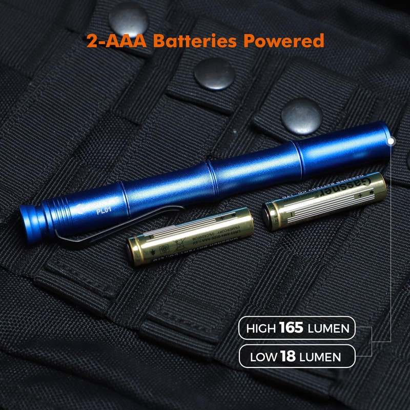 Brinyte PL01 165 Lumen Pen Light Flashlight Dual Mode High