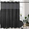 goodbath Ringless Shower Curtain, Waffle Shower Curtains for Bathroom,Mesh Top