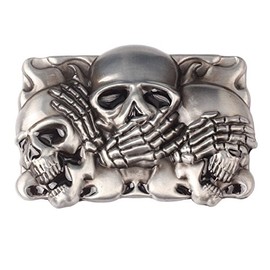 Vintage Skull Belt Buckle Western Cowboy Native American Motorcyclist (SK-20)