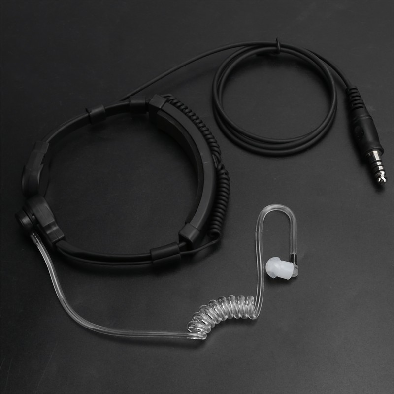 Telescopic Throat Vibration Microphone Earphone Headphone for Walkie Talkie Radio