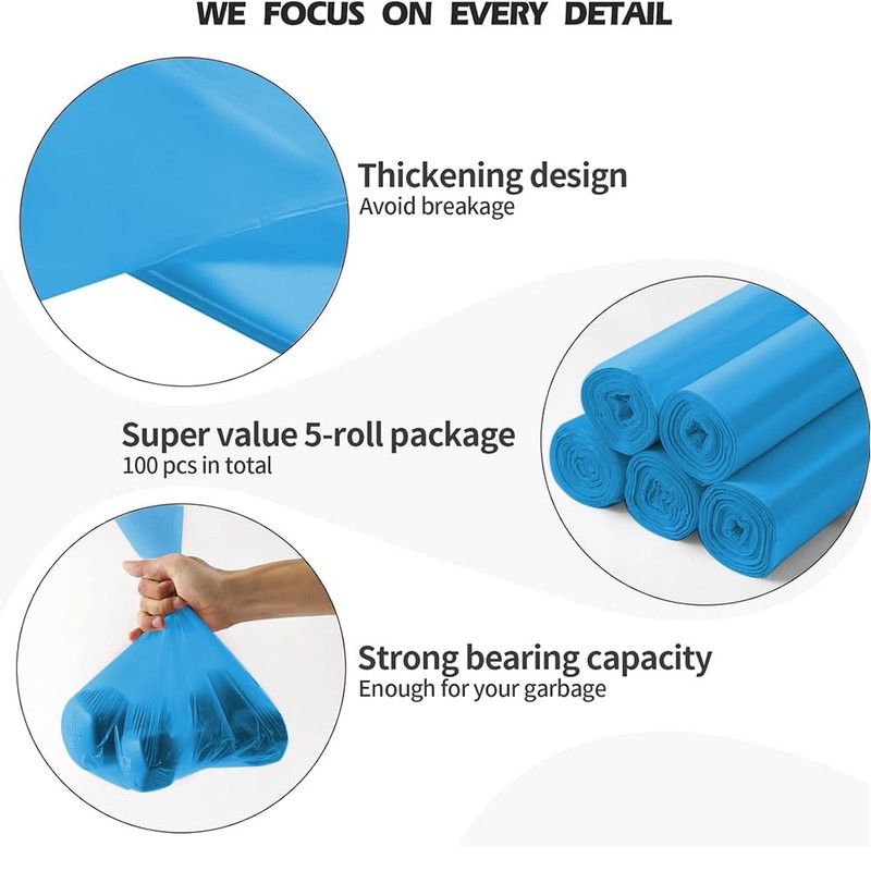 4 Gallon/60pcs Small Garbage Bags,Strong Trash Bags,Small Trash Bags for