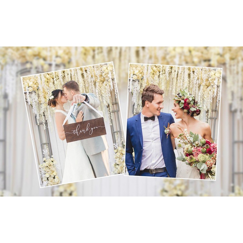 XMJJKUF White Flower Photography Background 10x8ft Arch Wedding Flowers Wall