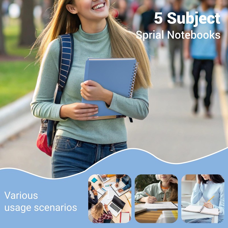 FLYING EAGLE 5 Subject Notebook 5"x7" Spiral Notebook 208 Pages