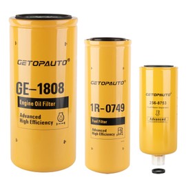 GETOPAUTO 1R-1808 1R-0749 256-8753 Oil Fuel Water Separator Filter Kit Compatible with Caterpillar Cat Engine Fits Most 3406, C10, C11, C12, C13, C15, C16