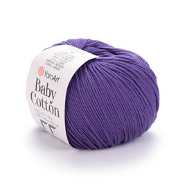 Art of Yarn Babe Cotton Pure 50% Cotton 50% Acrylic Fine 2 Yarn Soft Smooth Summer for Knitting, Crocheting, Amigurumi, Baby Blankets Garments Total 150g (5.28 Oz), 495m (541.32Yds) 3 Skein 99455