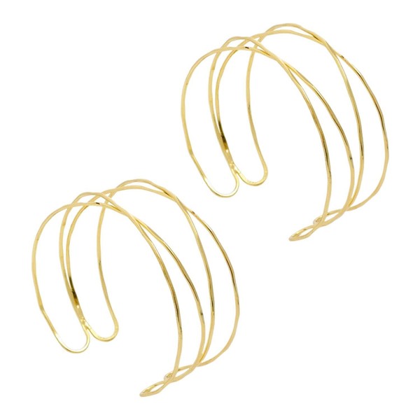 FFDHWU 2 Pieces of Golden Armbands, Metal Armbands, Simple and