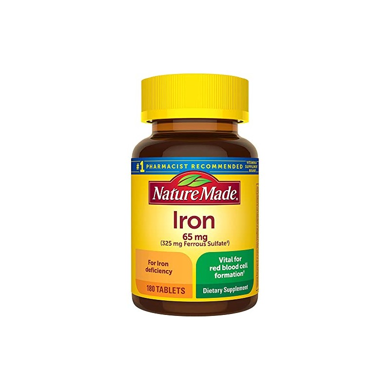 Nature Made Iron 65 mg (325 mg Ferrous Sulfate) Tablets,
