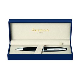Waterman Carene Deluxe Ballpoint Pen with Medium Point - Black Lacquer Silver Trim