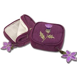 Justina Claire Pill Box Purse in a Glencoe Thistle Design.