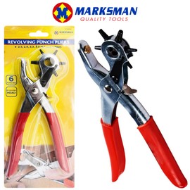 NTI MARKSMAN Revolving Leather Punch Plier Rivet 6 Sizes Heavy Duty DIY Belt EYELET Hole Cut Puncher Rubber Cards PVC Cutter Workshop Tailor Hand Tools UK FREE P&P