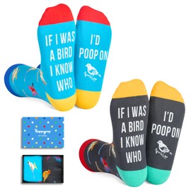 HAPPYPOP Funny Bird Socks for Men - Bird Gifts for Bird Lovers Women, Novelty Bird Socks for Male Female