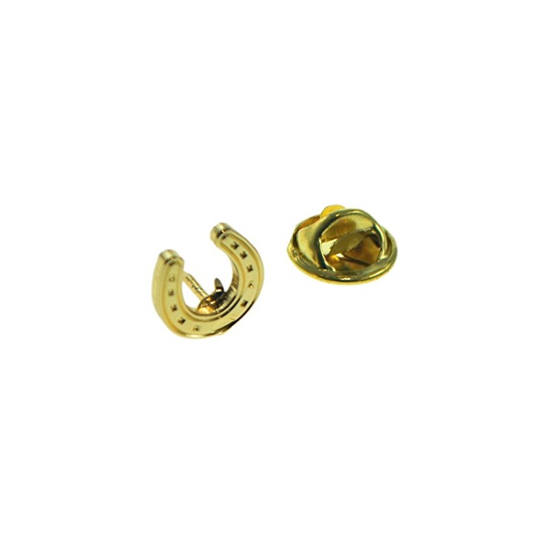 Lucky Horseshoe Lapel Pin Badge - Gold