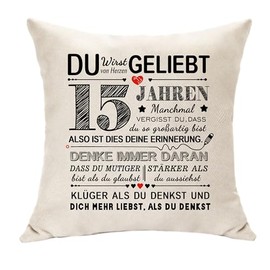 15th Birthday Gifts 15th Birthday Cushion Cover Girls Boys Decoration 15th Birthday Keepsake Idea Gifts for 15 Years Kids Christmas Back to School Graduation Gifts (15th)