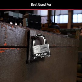 Master Lock 500KABRK Breakaway Grillete Candado de acero laminado, plateado, 0.281 pulgadas de diámetro del grillete