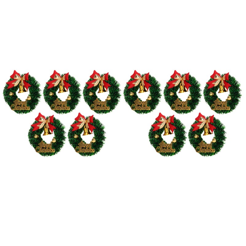 10PCS Dollhouse Christmas Wreaths Simulation Plastic Garland Model for 1/12