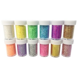 12 Colors Bottle Neon Glitter Glitter Powder for Nail Art Resin