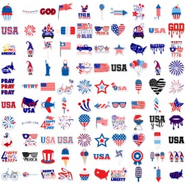 Patriotic Stickers Vinyl Waterproof Memorial Day Decals for Laptop Water Bottle Decorations 100Pcs